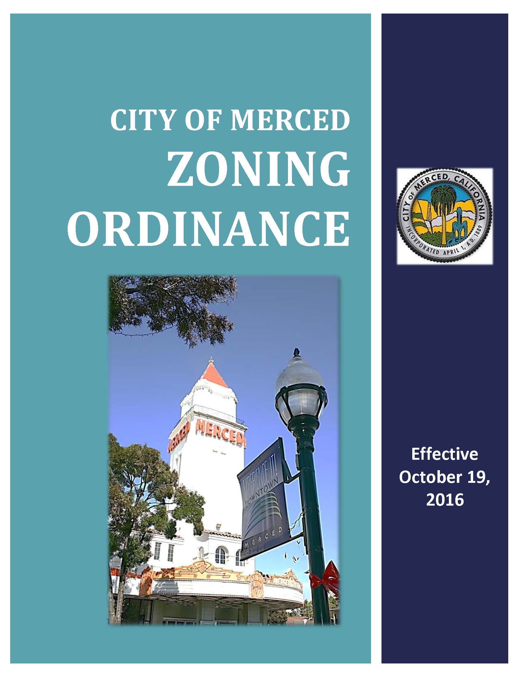 Merced Zoning Ordinance cover page