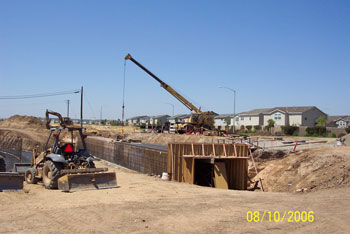 Construction equipment at work