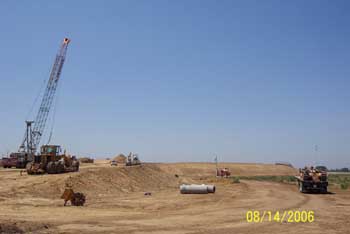 Crane above construction site