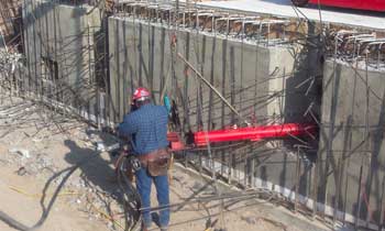 Pipe going into a wall