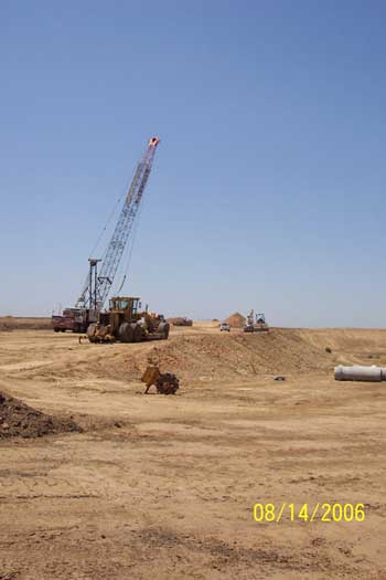 Crane above construction site