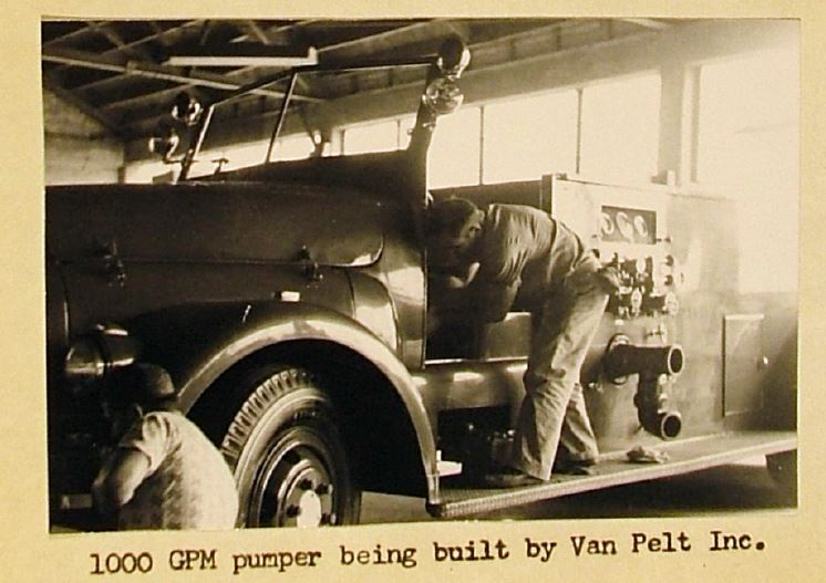 1000 GPM pumper being built by Van Pelt Inc.