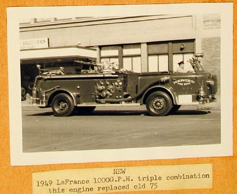 1949 LaFrance 1000 GPM Triple Combination, this engine replaced old 75