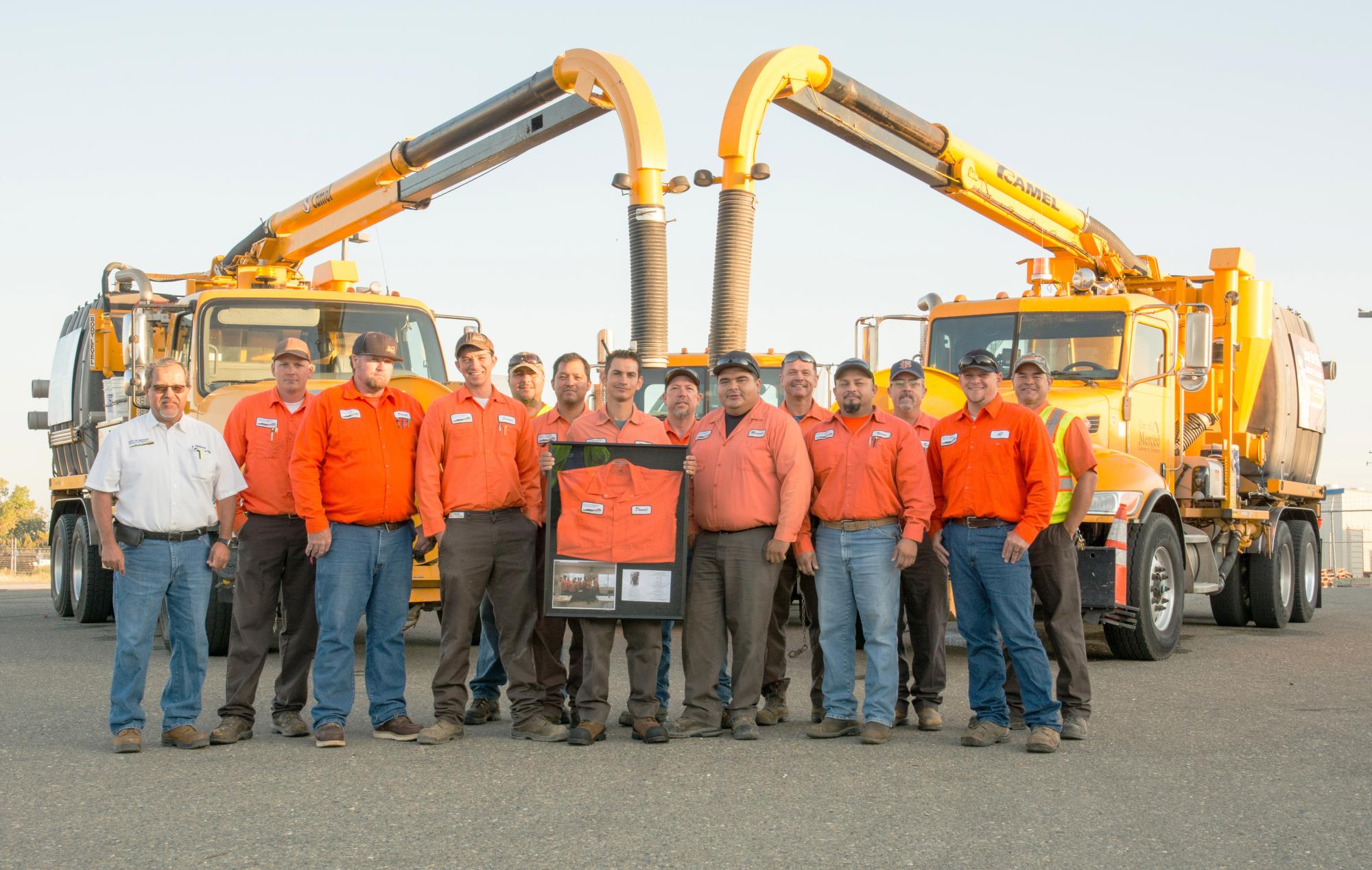 Sewer team with vehicles