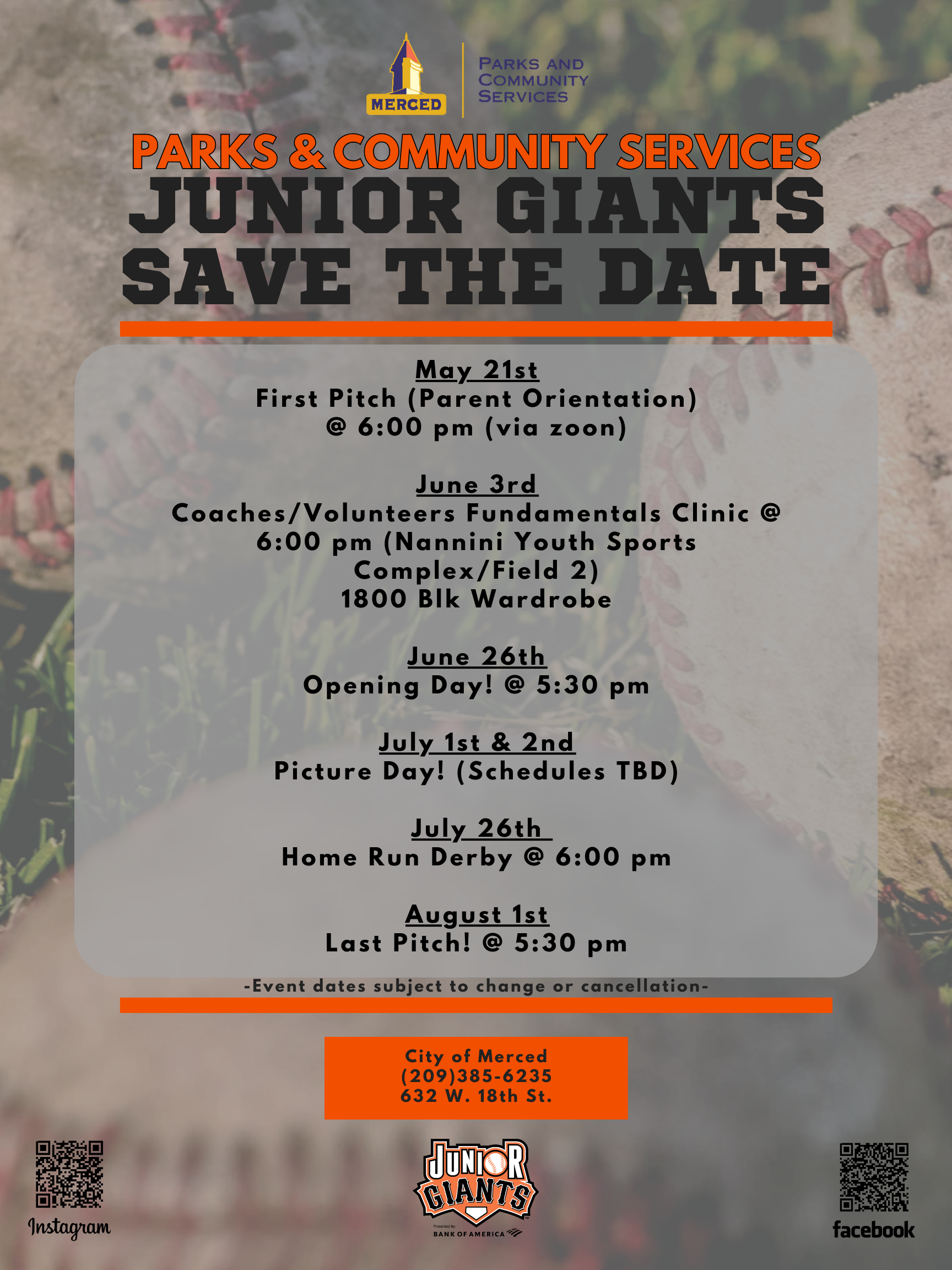 Junior Giants Save the date